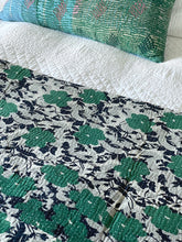 Load image into Gallery viewer, Vintage Sari Kantha Quilt
