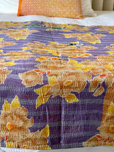 Load image into Gallery viewer, Vintage Sari Kantha Quilt