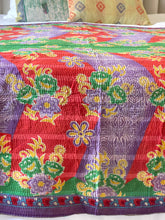 Load image into Gallery viewer, vintage Sari Kantha Quilt