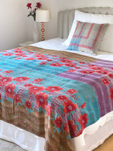 Load image into Gallery viewer, vintage Sari Kantha Quilt