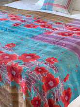 Load image into Gallery viewer, vintage Sari Kantha Quilt