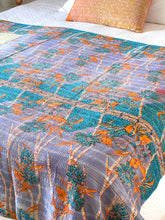 Load image into Gallery viewer, Vintage Sari Kantha Quilt