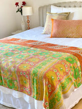 Load image into Gallery viewer, Vintage Sari Kantha Quilt