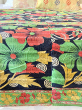 Load image into Gallery viewer, Vintage Sari kantha Quilt