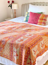 Load image into Gallery viewer, Vintage Sari Kantha Quilt