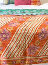 Load image into Gallery viewer, Vintage Sari Kantha Quilt