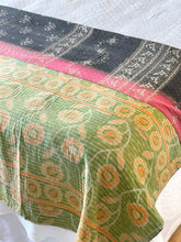 Load image into Gallery viewer, Vintage Sari kantha Quilt