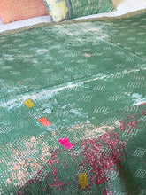 Load image into Gallery viewer, Vintage Sari Kantha Quilt