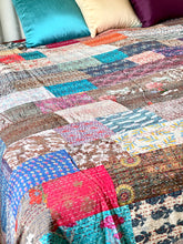 Load image into Gallery viewer, Stone Washed Kantha Bedcover