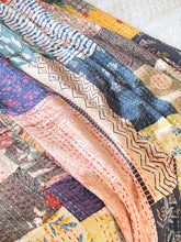 Load image into Gallery viewer, Stone Washed Kantha Bedcover