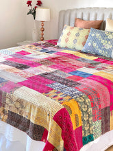 Load image into Gallery viewer, Stone washed Kantha Bedcover