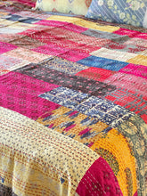 Load image into Gallery viewer, Stone washed Kantha Bedcover