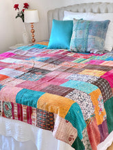 Load image into Gallery viewer, Stone Washed Kantha Bedcover