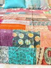 Load image into Gallery viewer, Stone Washed Kantha Bedcover