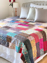 Load image into Gallery viewer, Stone Washed Kantha Bedcover