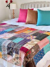 Load image into Gallery viewer, Stone Washed Kantha Bedcover