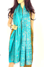Load image into Gallery viewer, Silk Sari Kantha Shawl