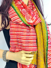 Load image into Gallery viewer, Silk Sari Kantha Shawl