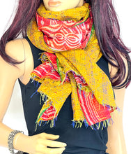 Load image into Gallery viewer, Silk Sari Kantha Shawl