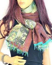 Load image into Gallery viewer, Silk Sari Kantha Shawl