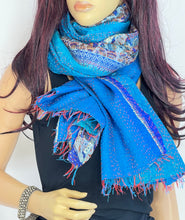 Load image into Gallery viewer, Silk Sari Kantha Shawl
