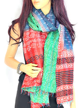 Load image into Gallery viewer, Silk Sari Kantha Shawl
