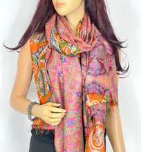Load image into Gallery viewer, Silk Sari Kantha Shawl
