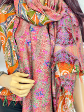 Load image into Gallery viewer, Silk Sari Kantha Shawl