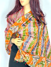 Load image into Gallery viewer, Silk Sari Kantha Shawl