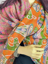 Load image into Gallery viewer, Silk Sari Kantha Shawl