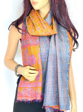 Load image into Gallery viewer, Silk Sari Kantha Shawl