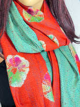 Load image into Gallery viewer, Silk Sari Kantha Shawl