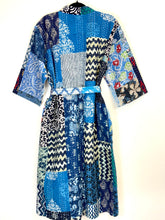 Load image into Gallery viewer, Blockprint Patchwork Kantha Robe