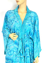Load image into Gallery viewer, New Silk Sari Long Kimono(Plus Size)