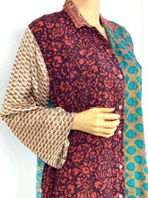 Load image into Gallery viewer, Vintage Silk Sari Long Shirt