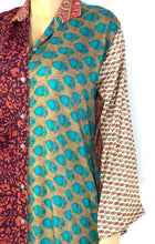 Load image into Gallery viewer, Vintage Silk Sari Long Shirt