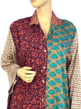 Load image into Gallery viewer, Vintage Silk Sari Long Shirt