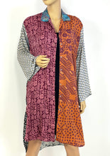 Load image into Gallery viewer, Vintage Silk Sari Long Shirt