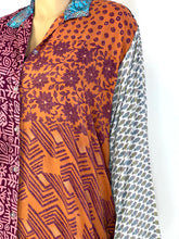 Load image into Gallery viewer, Vintage Silk Sari Long Shirt