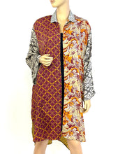 Load image into Gallery viewer, Vintage Silk Sari Long Shirt