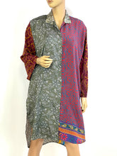 Load image into Gallery viewer, Vintage Silk Sari Long Shirt