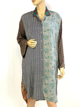 Load image into Gallery viewer, Vintage Silk Sari Long Shirt