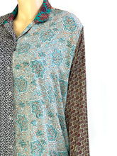 Load image into Gallery viewer, Vintage Silk Sari Long Shirt