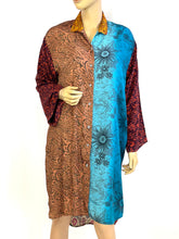 Load image into Gallery viewer, Vintage Silk Sari Long Shirt