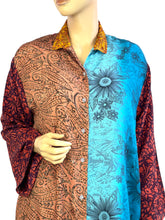 Load image into Gallery viewer, Vintage Silk Sari Long Shirt