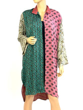 Load image into Gallery viewer, Vintage Silk Sari Long Shirt