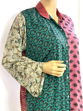Load image into Gallery viewer, Vintage Silk Sari Long Shirt