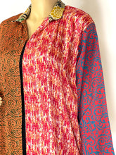 Load image into Gallery viewer, Vintage Silk Sari Long Shirt