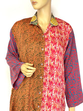 Load image into Gallery viewer, Vintage Silk Sari Long Shirt