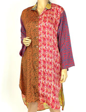 Load image into Gallery viewer, Vintage Silk Sari Long Shirt
